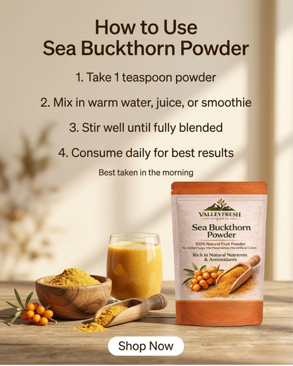 Sea Buckthorn Powder (100% Pure) | ValleyFresh Organic
