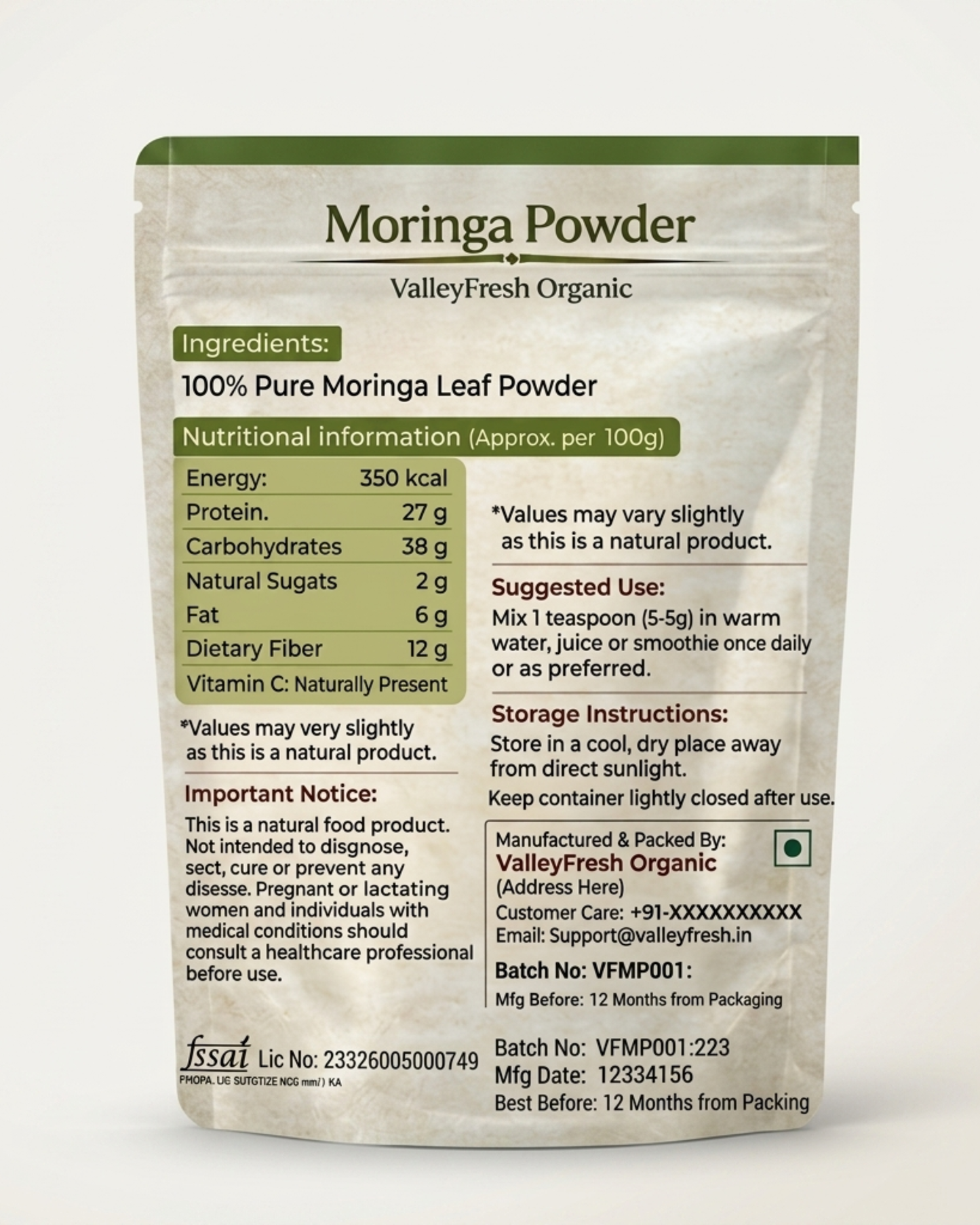 Moringa Powder | Grade A